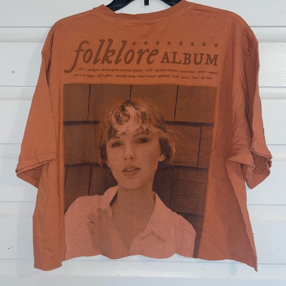 Taylor Swift Tops - NWOT Taylor Swift folklore album crop urban outfitters S/M Graphic Tee